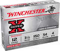 12 Gauge 5 Rounds Ammunition Winchester 3 1/2" 54 Pellets Lead #4 Buck