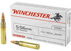 5.56mm Nato 20 Rounds Ammunition Winchester 55 Grain Full Metal Jacket