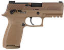 Sig Sauer P320 Carry MA Compliant Pistol 9mm Luger 3.90" Barrel 10 Round Coyote PVD Finish