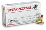 9mm Luger 50 Rounds Ammunition Winchester 147 Grain Full Metal Jacket