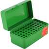 MTM Flip Top Ammo Box .22 Hornet 50 Rounds Green Plastic 22-HORN-10