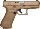 Glock G19X Compact Crossover Pistol 9mm 4.02" Barrel 17 Round Night Sights Coyote nPVD Steel Slide Rough Texture Interchangeable Backstraps Grip