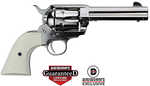 Pietta 1873 Gunfighter Single Action Revolver .45 Colt 4.75" Barrel 6Rd Capacity Notch At Rear, Bladed Front Sights White Checkered Polymer 2 Piece Grips Nickel Finish