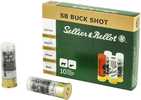 12 Gauge 10 Rounds Ammunition Sellier & Bellot 2 3/4" 21 Pellets Lead #4 Buck