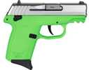 SCCY CPX1-TT Gen3 Semi-Auto Pistol 9mm Luger 3.1" Barrel (2)-10Rd Magazines Adjustable Sights Stainless Steel Flat Top Slide Lime Green Polymer Finish