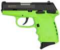 SCCY Industries DVG-1 Striker Fired Semi-Auto Pistol 9mm Luger 3.1" Barrel (2)-10Rd Magazines Dot Front Sight & Windage Adjustable 2-Dot Rear Black Slide Lime Green Polymer Finish