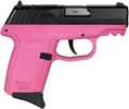 SCCY Industries CPX-2 Semi-Auto Pistol 9mm Luger 3.1" Barrel (2)-10Rd Magazines Dot Front Sight & Windage Adjustable 2-Dot Rear Red Ready Black Slide Pink Polymer Finish