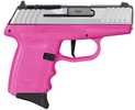 SCCY Industries DVG-1 Striker Fired Semi-Auto Pistol 9mm Luger 3.1" Barrel (2)-10Rd Magazines Dot Front Sight & Windage Adjustable 2-Dot Rear Red Ready Stainless Slide Pink Polymer Finish