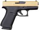 Glock 43X Striker Fired Semi-Auto Pistol 9mm Luger 3.41" Rifled Carbon Steel Barrel (2)-10Rd Magazines White Dot Front Sight & Outline Rear Gold Slide Black Polymer Finish