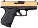 Glock 43 Striker Fired Semi-Auto Pistol 9mm Luger 3.39" Rifled Barrel (2)-6Rd Magazines White Dot Front Sight & Outline Rear Gold Slide Black Polymer Finish
