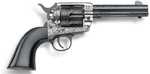 Pietta 1873 Rio Single Action Revolver .45 Colt 4.75" Rifled Barrel 6Rd Capacity Fixed Blacde Front Sight & Rear Engraved Scroll Work Ultra Black One Piece Grip Blue|Silver Finish