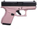Glock G42 Semi-Automatic Pistol .380 Auto 3.26" Carbon Steel Barrel (2)-6Rd Magazines White Dot Front & Outline Rear Sights Elite Black Cerakote Slide Pink Finish