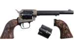 Heritage Rough Rider Combo Wild Bill Hickok Talo Single Action Revolver .22 Long Rifle 6.5" Barrel Round Capacity Fixed Sights Engraved Grips Blued Finish