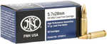5.7x28MM 50 Rounds Ammunition FN America 28 Grain Hollow Point