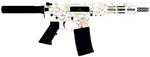 Great Lakes Firearms & Ammo AR15 Semi-Automatic Tactical Pistol .223 Wylde 7.5" Barrel (1)-30Rd Magazine Black Polymer Grips Colorful Splatter White Cerakote Finish