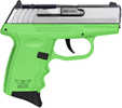 SCCY Industries CPX-3 RD Double Action Only Semi-Automatic Pistol .380 ACP 3.1" Barrel (1)-10Rd Magazine Crimson Trace Red Dot Included Serrated Stainless Steel with Optic Cut Slide Lime Green Polymer Finish