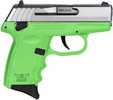 SCCY Industries CPX-4 Double Action Only Semi-Automatic Pistol .380 ACP 2.96" Barrel (2)-10Rd Magazine Stainless Steel Slide Lime Green Polymer Finish