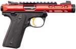 Ruger Mark IV Semi-Automatic Pistol .22 Long Rifle 4.4" Barrel (2)-10Rd Magazines Fixed Front & Adjustable Rear Sights Black & Red Finish
