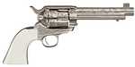 Cimarron Bat Masterson Revolver .45 Long Colt 5.5" Barrel 6 Round Capacity Fixed Sights White Polymer Grips Laser Engraved Nickel Finish