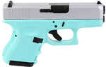 Glock 26 Sub-Compact Striker Fired Semi-Automatic Pistol 9mm Luger 3.43" Barrel (2)-10Rd Magazines Fixed Sights Silver Slide Robins Egg Blue Polymer Finish