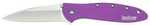 Kershaw Leek Folding Knife/Assisted 14C28N/Satin Plain Clip Point Thumb Stud/Pocket 3" 6061-T6 Anodized Aluminum Bo
