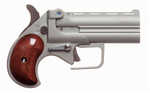 Old West Big Bore Derringer 9mm Luger 3.5" Barrel 2 Round Capacity Fixed Sights Rosewood Grips Silver Satin Finish