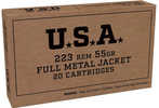 Winchester USA 223 Remington 55Gr FMJ 20Rd 50Bx/Cs