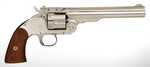Taylor Uberti Top Break Schofield Revolver With Nickel Finish And Walnut Grips 38 Special 7" Barrel 6 Shot Model 0857n04