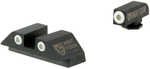 Night Fision Sight Set Square for Glock 17/17L/19/22-28/31-35/37-39 Tritium Green & White Outline GLK00103WZX