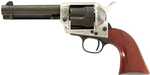 Taylor Uberti 1873 Cattleman Photo Engraved Revolver 357 Mag 4.75" Barrel With White/Blue Laser Coin Finish and Walnut Grips