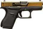 Glock G42 Semi-Automatic Pistol 380 ACP 3.26" Barrel (2)-6Rd Magazines Gold Polished PVD Slide Black Polymer Finish
