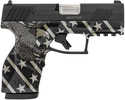 Taurus GX2 Compact Frame Pistol 9mm Luger 13+1 3.38" Stainless Steel Barrel, Matte Black Serrated Alloy Steel Slide, Black w/Eagle, Stars & Stripes Polymer Frame w/Accessory Rail