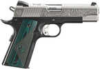 Ruger SR1911 Mayodan, NC Edition Commander Frame 45 ACP 7+1 4.25" Stainless Steel Barrel, Low-Glare Stainless Serrated w/Engraving Steel Slide, Black Anodized Aluminum Frame w/Beavertail, Black/Green Deluxe Checkered G10 Grip
