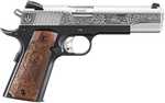 Ruger SR1911 Limited Edition 45 ACP 8+1 5" Stainless Steel Barrel, Low-Glare Stainless Steel Serrated w/Engraving Slide, Black Anodized Aluminum Frame w/Beavertail, Custom Wood Engraved Grip