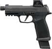 Sig Sauer P365 Xmacro TACOPS w/Optic 9mm Luger 21+1 4.30" Black Threaded Barrel, Black Nitron Stainless Steel Serrated w/Optic Slide, Black Nitron Polymer Frame w/Picatinny Rail, Xmacro Polymer Grip, Sig ROMEO-X SIG-LOC Red Dot