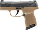 Sig Sauer P365 Micro-Compact 9mm Luger 10+1 3.10" Black Steel Barrel, Black Nitron Stainless Steel Optic Ready/Serrated Slide, Coyote Tan Stainless Steel Frame w/Accessory Rail, Polymer Grip