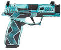 Sig Sauer XMacro Komodo Anime, Striker Fired, Semi-automatic, 9MM, 3.1" Barrel with Compensated Slide, Optic Ready, Komodo Aluminum Grip Module, Cerakote Finish, Dayglow Blue, 17 Rounds, 2 Magazines 300-258-0421-64