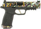 Sig Sauer P365 Fuse, Semi-automatic, Polymer Frame Pistol, Compact, 9MM, 4.3" Barrel, Cerakote Finish, Black with 80s Retro Neon Splatter Pattern, Sig Sauer LXG Grip, Fiber Optic Front and Low Profile Combat Rear Sights, 3 Magazines, (2)-21 Round Mag