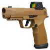 Sig Sauer P365 DH3 w/Optic Compact 9mm Luger 21+1 3.70" Black DLC Barrel, Coyote Cerakote Stainless Steel Lightening Cut/Optic Ready/Serrated Slide & Frame w/Picatinny Rail, Interchangeable Backstrap Grip, Sig ROMEO-X SIG-LOC Red Dot