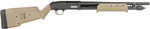 Mossberg 590S Compact 12 Gauge Pump 3" 9+1 18.50" Black Barrel, Black Drilled & Tapped Receiver, Adj LOP Flat Dark Earth Synthetic Stock