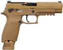 Sig Sauer M17 *MA Compliant Full Size 9mm Luger 10+1 4.70" Coyote PVD Stainless Steel Optic Ready/Serrated Slide, Coyote PVD w/Black Controls Stainless Steel Frame w/Picatinny Rail, Textured Grip, DeltaPoint Pro/SIG ROMEO-M17 Footprint