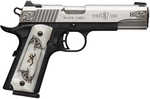 Browning 1911 Black Label Medallion Full Size Frame 380 ACP 8+1 4.25" Matte Stainless Steel Barrel & Serrated Slide, Matte Black Polymer Frame w/Beavertail, White Imitation Pearl Grip
