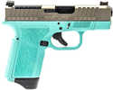 Gforce Rapture Sub-Compact Frame 9mm Luger 12+1 3.25" Black Barrel, Nickel Steel Optic Cut/Serrated Slide, Robin Egg Blue Cerakote Polymer Frame, Shield RMSc/RMR Footprint
