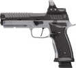 Sig Sauer P320 SXG MAX Full Size Frame 9mm Luger 21+1 5" Black Match Grade Bull Barrel, Black Nitron Stainless Steel Optic Ready/Serrated Slide, Matte Stainless Steel Frame w/Accessory Rail, Hogue Aluminum Grip Panels, Sig ROMEO3 MAX 6 MOA Re