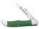 WR Case & Sons Cutlery John Deere Hunter Folding Knife 4" Clip Point Stainless Steel Blade Green Synthetic Handle with