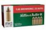 32 ACP 50 Rounds Ammunition Sellier & Bellot 73 Grain Full Metal Jacket