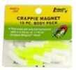 Lelands Lures Crappie Magnet Body 15pk White/Chartreuse Md#: CM15-WC