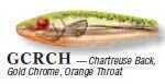Mirrolure / L&S Bait She Dog 1/2 4in Gold Chrome Chartreuse Back Md#: 83MR-GCRCH