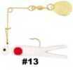 H&H Lure H&H Super Spin-Nickel 3/16 12/cd White/Red Dot CSS-13