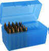 MTM Ammunition Box 50 Round Flip-Top<span style="font-weight:bolder; "> 270</span> Win 30-06 25-06 Clear Blue RL-50-24